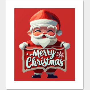 Merry christmas Santa claus design Posters and Art